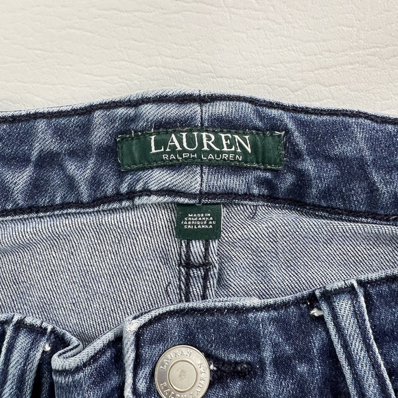 Lauren Ralph Lauren Women’s Premier Straight Ankle Jeans Size 6 Distressed Hem - Picture 4 of 12